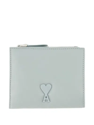 Ami Alexandre Mattiussi Voulez-vous Heart-logo Wallet In Blue