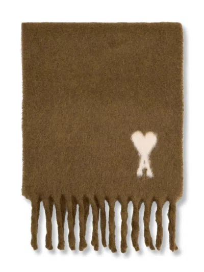 AMI ALEXANDRE MATTIUSSI WARM BROWN SCARF