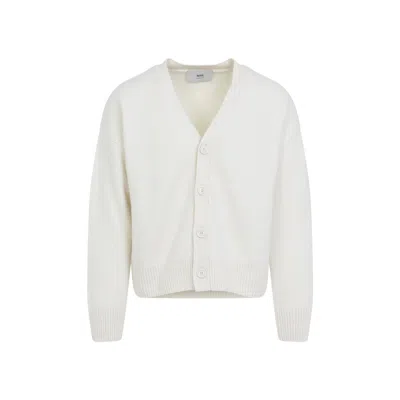 AMI ALEXANDRE MATTIUSSI WARM WOOL-CASHMERE BLEND CARDIGAN WITH V-NECK AND BUTTON-DOWN FRONT