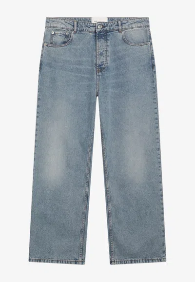 Ami Alexandre Mattiussi Ami Paris Wide-leg Blue Denim Jeans
