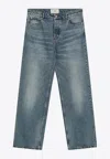 Ami Alexandre Mattiussi Ami Paris Wide Washed Denim Jeans Men In Blue