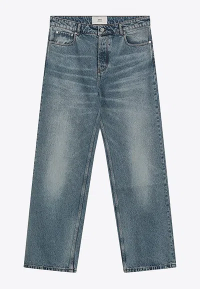 AMI ALEXANDRE MATTIUSSI WASHED STRAIGHT-LEG JEANS