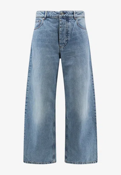 Ami Alexandre Mattiussi Washed Straight-leg Jeans In Blue