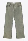 Ami Alexandre Mattiussi Ami Paris Laurel Green Faded Effect Jeans