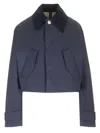 Ami Alexandre Mattiussi Cropped Canvas Jacket For Women In Blue