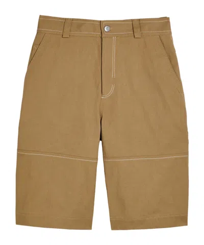 Ami Alexandre Mattiussi Weaved Five-inch Shorts In Brown