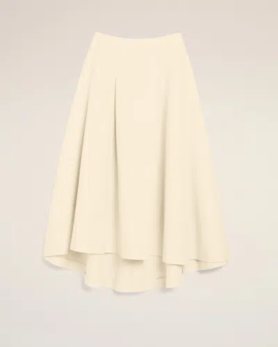 Ami Alexandre Mattiussi White A-line Cotton And Linen Skirt White In Yellow