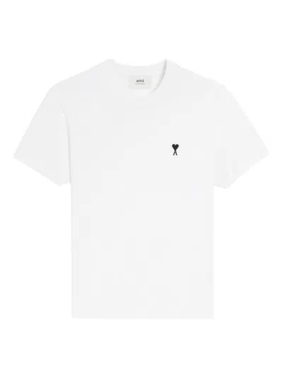 Ami Alexandre Mattiussi Ami Paris Men Ami De Coeur T-shirt In Organic Cotton Jersey In White