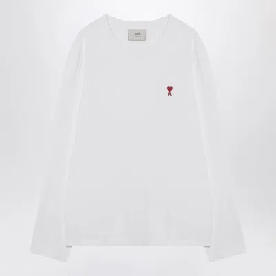 AMI ALEXANDRE MATTIUSSI WHITE AMI DE COEUR T-SHIRT