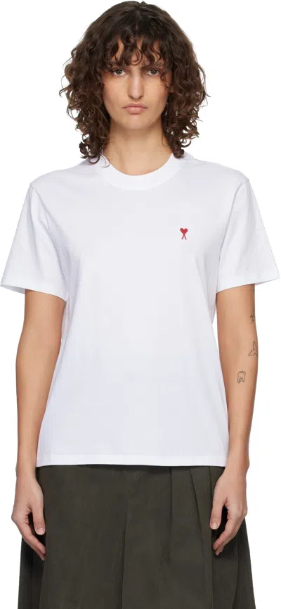 Ami Alexandre Mattiussi White Ami De Coeur T-shirt