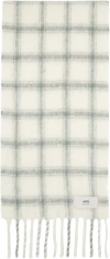 Ami Alexandre Mattiussi White & Gray Check Ami Scarf In White/clay/1007