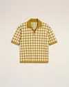 Ami Alexandre Mattiussi Check-pattern Short-sleeve Polo Shirt In Orange