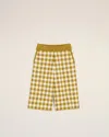 Ami Alexandre Mattiussi Check Longline Shorts In White Cream/havana