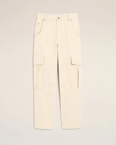 Ami Alexandre Mattiussi White Baggy-fit Cargo Cotton Trousers White In Neutral