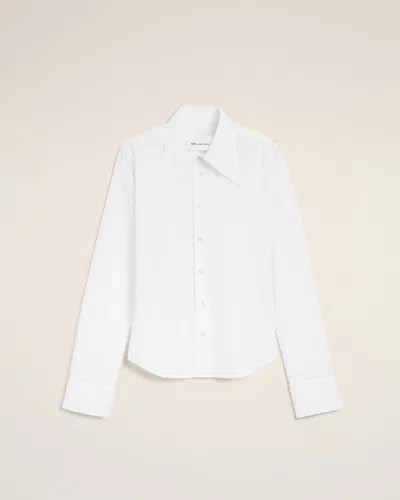Ami Alexandre Mattiussi White Blended Silk Sharp Collar Adjusted Shirt White