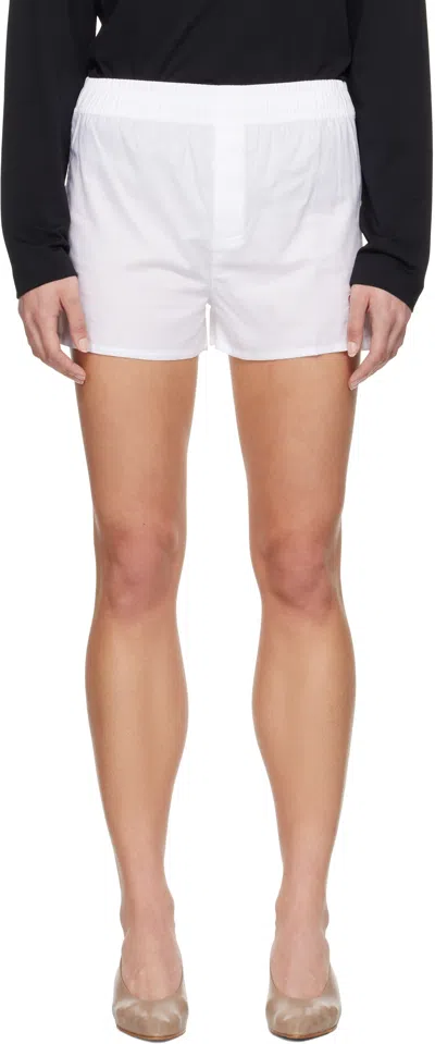Ami Alexandre Mattiussi White Cotton Ami De Coeur Boxers In Wool Gabardine White