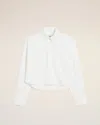 Ami Alexandre Mattiussi White Cotton Ami De Coeur Cropped Oversized Shirt White In White