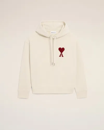 Ami Alexandre Mattiussi White Cotton Ami De Coeur Hoodie White In Neutral