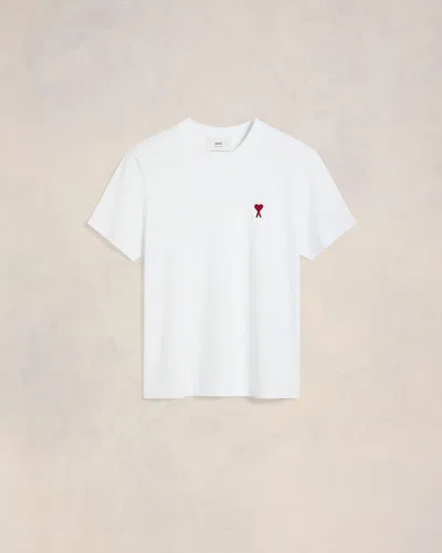 AMI ALEXANDRE MATTIUSSI WHITE COTTON AMI DE COEUR T-SHIRT WHITE