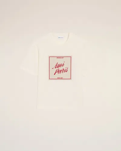 Ami Alexandre Mattiussi White Cotton Ami Paris Heritage Print T-shirt White