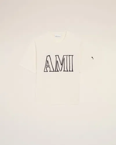 Ami Alexandre Mattiussi White Cotton Ami Paris Print T-shirt White