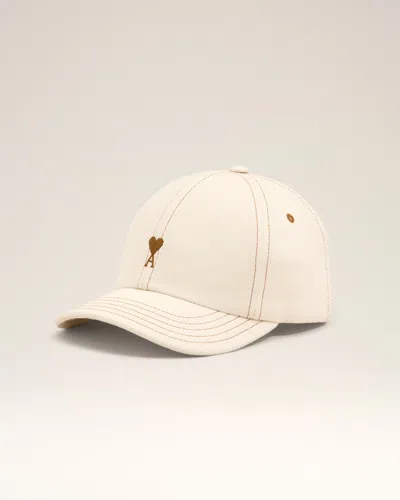 Ami Alexandre Mattiussi White Cotton Cap With Ami De Coeur White In Neutral