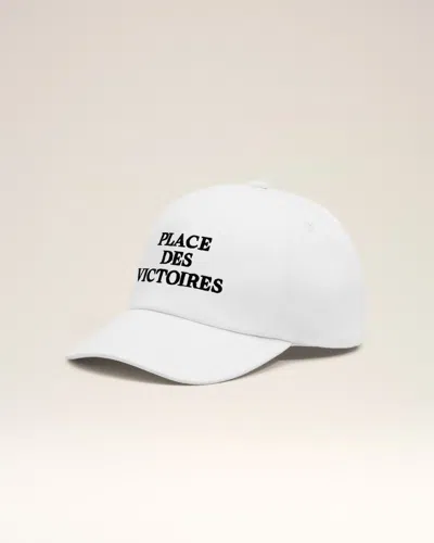 Ami Alexandre Mattiussi White Cotton Cap With "place Des Victoires" Print White In Gold
