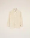 Ami Alexandre Mattiussi White Cotton Corduroy Side Slit Overshirt White In Neutral