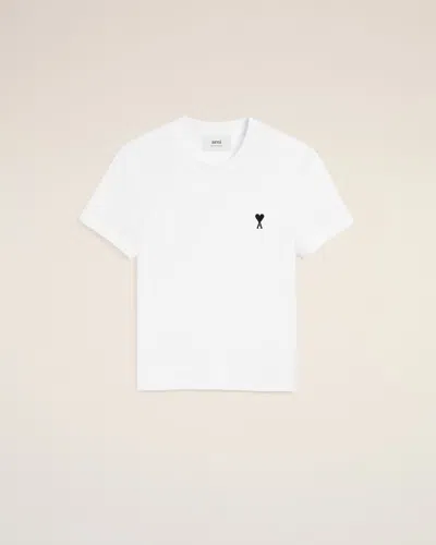 Ami Alexandre Mattiussi White Cotton Cropped Ami De Coeur T-shirt White