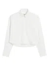Ami Alexandre Mattiussi White Cotton Ami De Coeur Cropped Oversized Shirt White In White