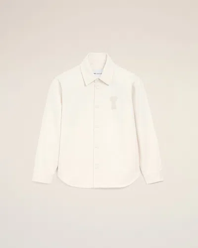 Ami Alexandre Mattiussi White Cotton Knitted Ami De Coeur Overshirt White