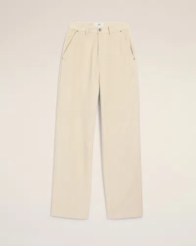 Ami Alexandre Mattiussi White Cotton Large Fit Trousers White