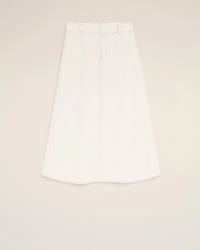 Ami Alexandre Mattiussi White Cotton Long Trapeze Skirt White