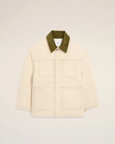 Ami Alexandre Mattiussi White Cotton Padded Worker Jacket White In Neutral