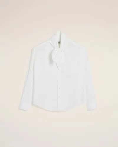 Ami Alexandre Mattiussi White Cotton Scarf Collar Shirt White
