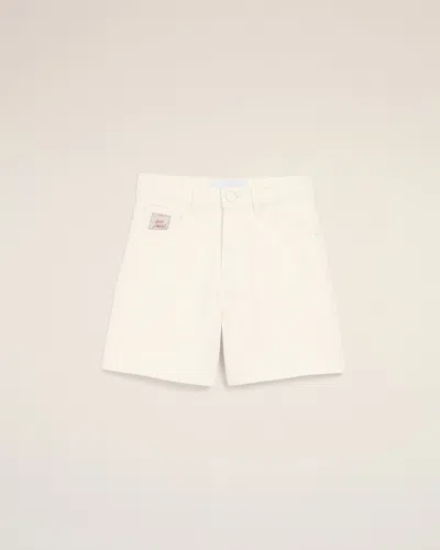 Ami Alexandre Mattiussi White Cotton Shorts With Ami Paris Heritage Label White
