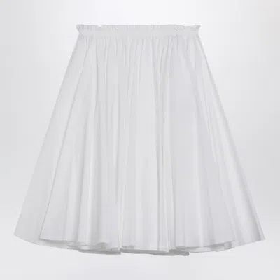 Ami Alexandre Mattiussi Cotton Skirt Full Silhouette Pleated Design In White