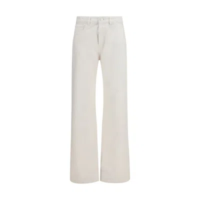 Ami Alexandre Mattiussi High-rise Straight-leg Jeans In Cotton In White