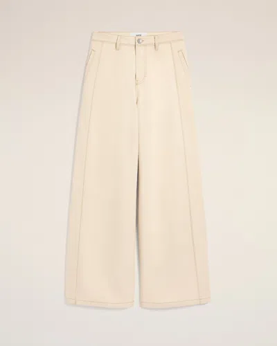Ami Alexandre Mattiussi White Cotton Super Wide Fit Jeans White In Gold
