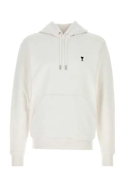AMI ALEXANDRE MATTIUSSI WHITE COTTON SWEATSHIRT