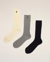 Ami Alexandre Mattiussi Heart-embroidered Cotton Socks (pack Of Three) In Multi