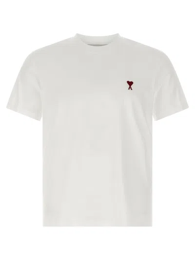 Ami Alexandre Mattiussi Ami Paris Organic Cotton Ami De Coeur T-shirt In White