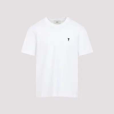 Ami Alexandre Mattiussi Ami Paris Men Ami De Coeur T-shirt In Organic Cotton Jersey In White