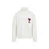 Ami Alexandre Mattiussi Ami Paris Turtleneck Sweater Ami De Coeur White Men In Animal Print