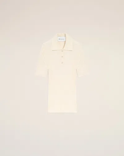 Ami Alexandre Mattiussi White Knit Short Sleeves Polo White In Neutral