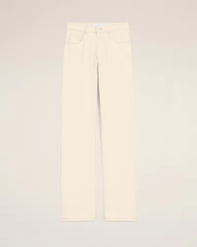 Ami Alexandre Mattiussi White Large-fit Cotton Jeans White In Yellow