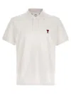 Ami Alexandre Mattiussi White Logo Embroidery Polo Shirt In White