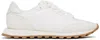 Ami Alexandre Mattiussi Low-top Sneakers With Nylon And Leather Accents In White