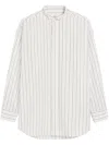Ami Alexandre Mattiussi White Striped Shirt With Wingtip Collar In White