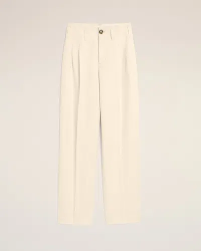 Ami Alexandre Mattiussi White Two-pleats Cotton And Linen Trousers White